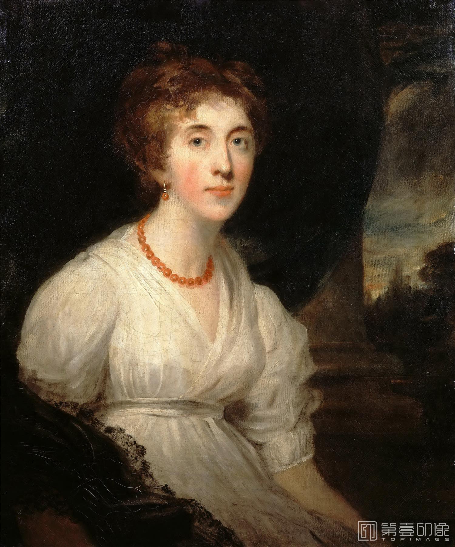 油画-卢浮宫-Attributed to John HoppnerPortrait of a Woman-0212